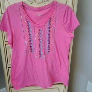 Sonoma Life & Style Embroidered AztecTee Shirt